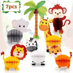 jungle Animal Safari party supplies Honeycomb Centerpieces 3D Table Decorations,birthday Decorations Set Baby Shower Party theme
