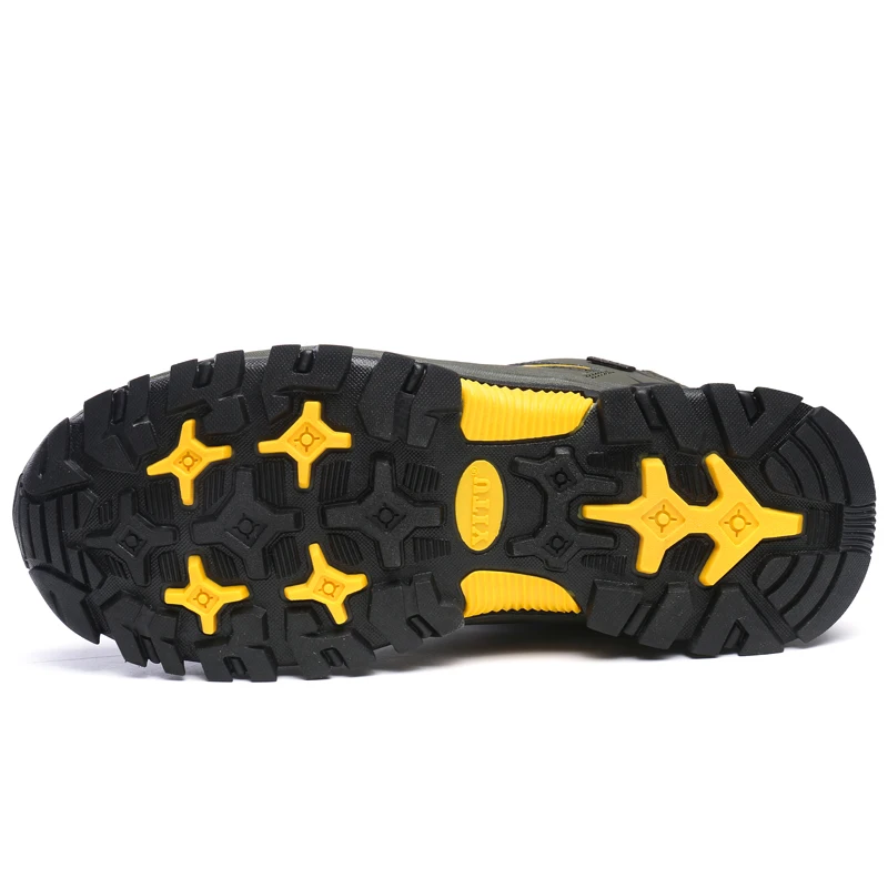 Мужские ботинки зимние водонепроницаемые кожаные уличные походные ботинки большого размера