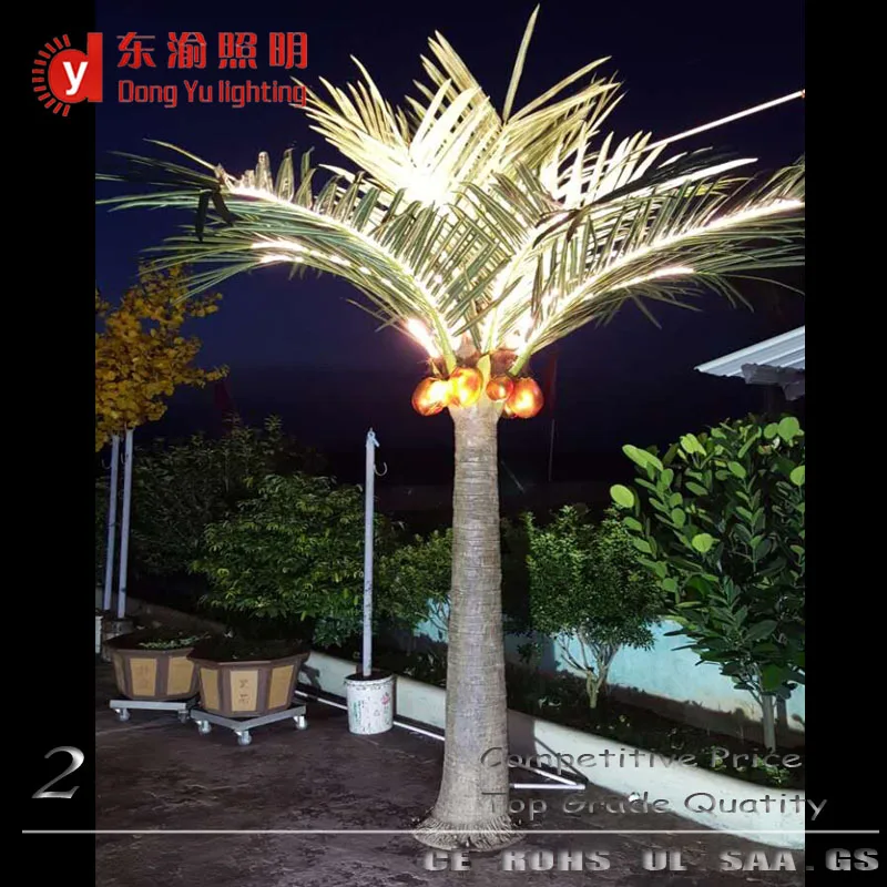 110V 220V Christmas Outdoor Artificial Coconut Palm Neon Tree IP65 Rated Lighted up Landscape Ornament
