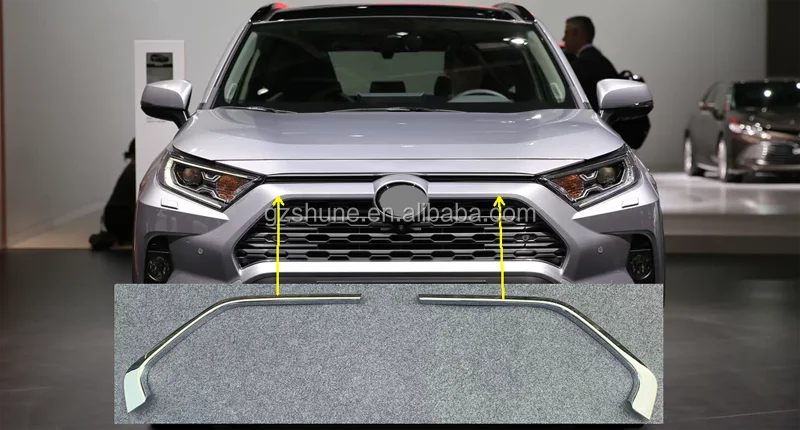 ABS Chrome RAV 4 Front Grille trims For RAV4 2019 2020 car hood mesh grill steamer cover Auto accessories