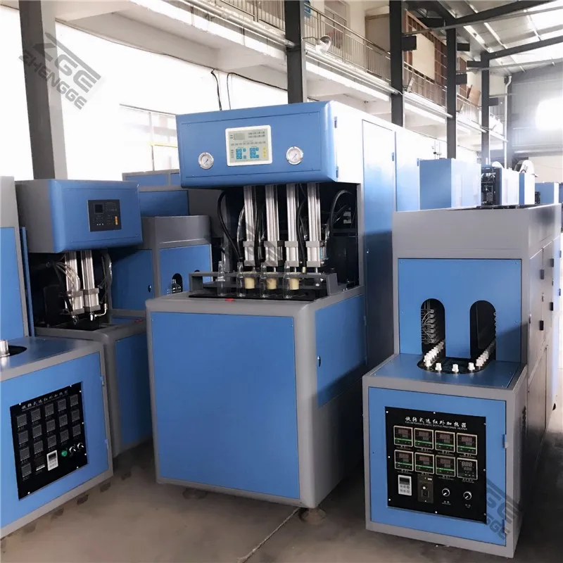 4 Cavity automatic dropping the bottle Semi Automatic Pet plastic bottle blowing machine