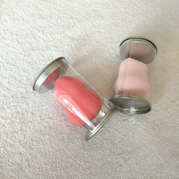
Egg shape powder puff barrel shape private label packaging box sponge powder puff pink tear shape makeup sponge puff 
