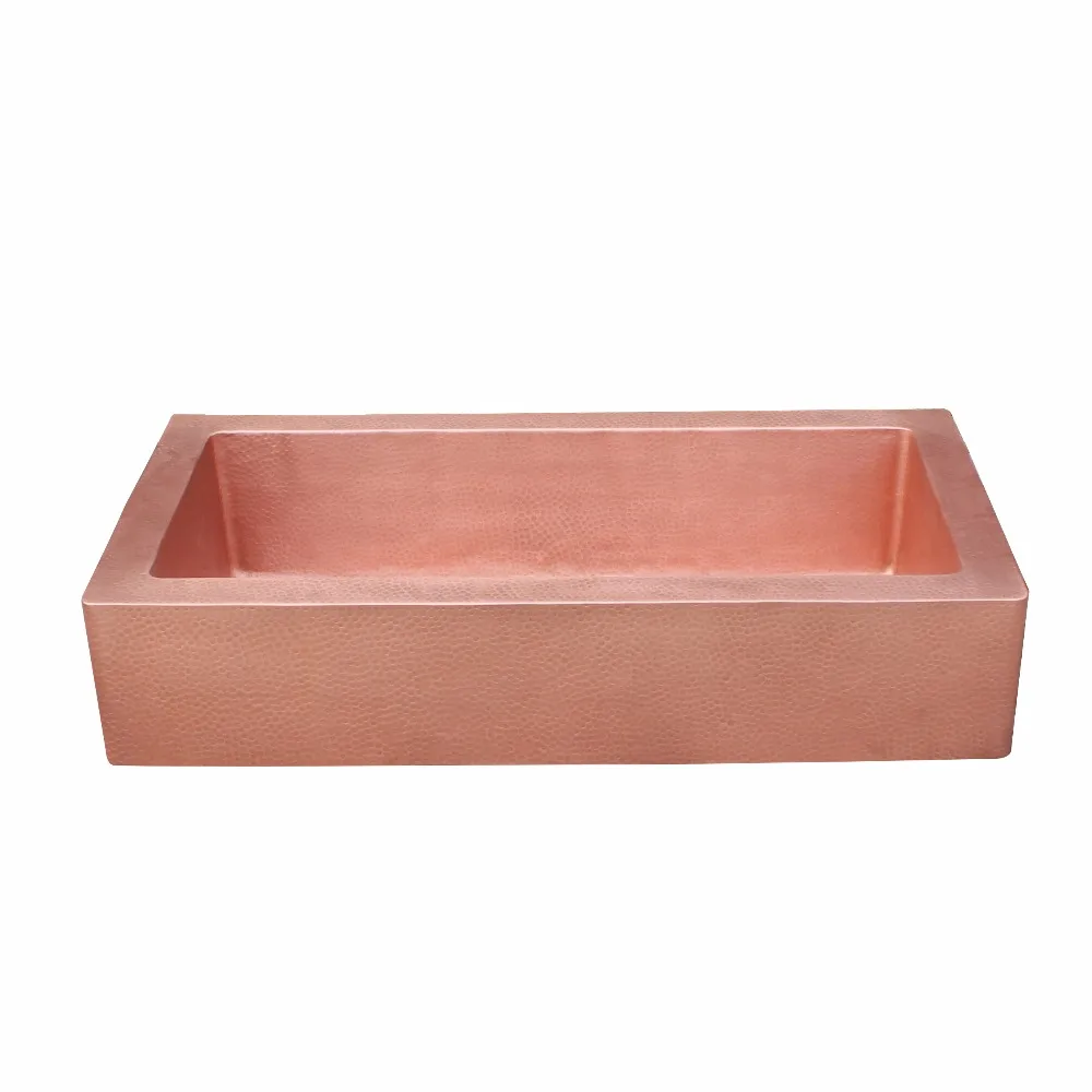copper kitchen farmhouse sink / copper barn sink with single bowl copper hand hammer apron sink