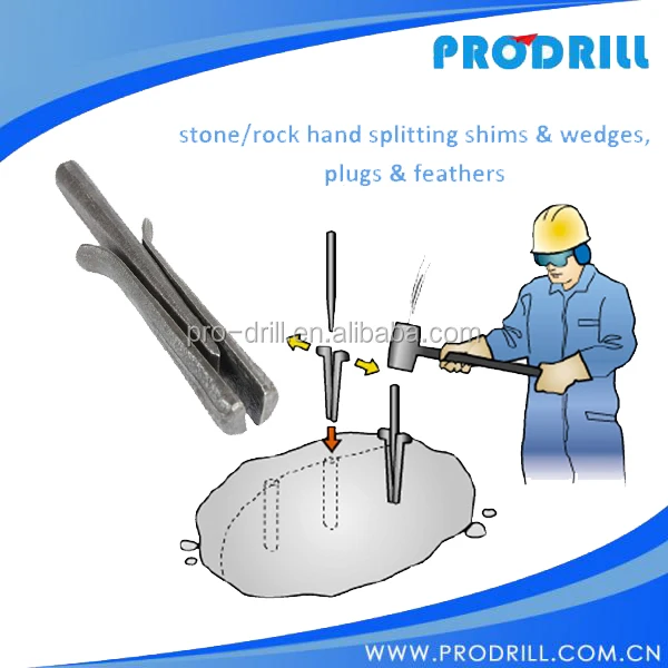 Diameter 14-38mm shims and wedges for Stone/Rock Splitter and Quarrying