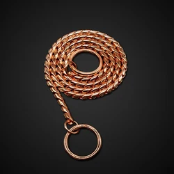 Wholesale pets accessories Gold Silver Black 3/4/5mm solid snake serpentine metal dog training choke chain collar