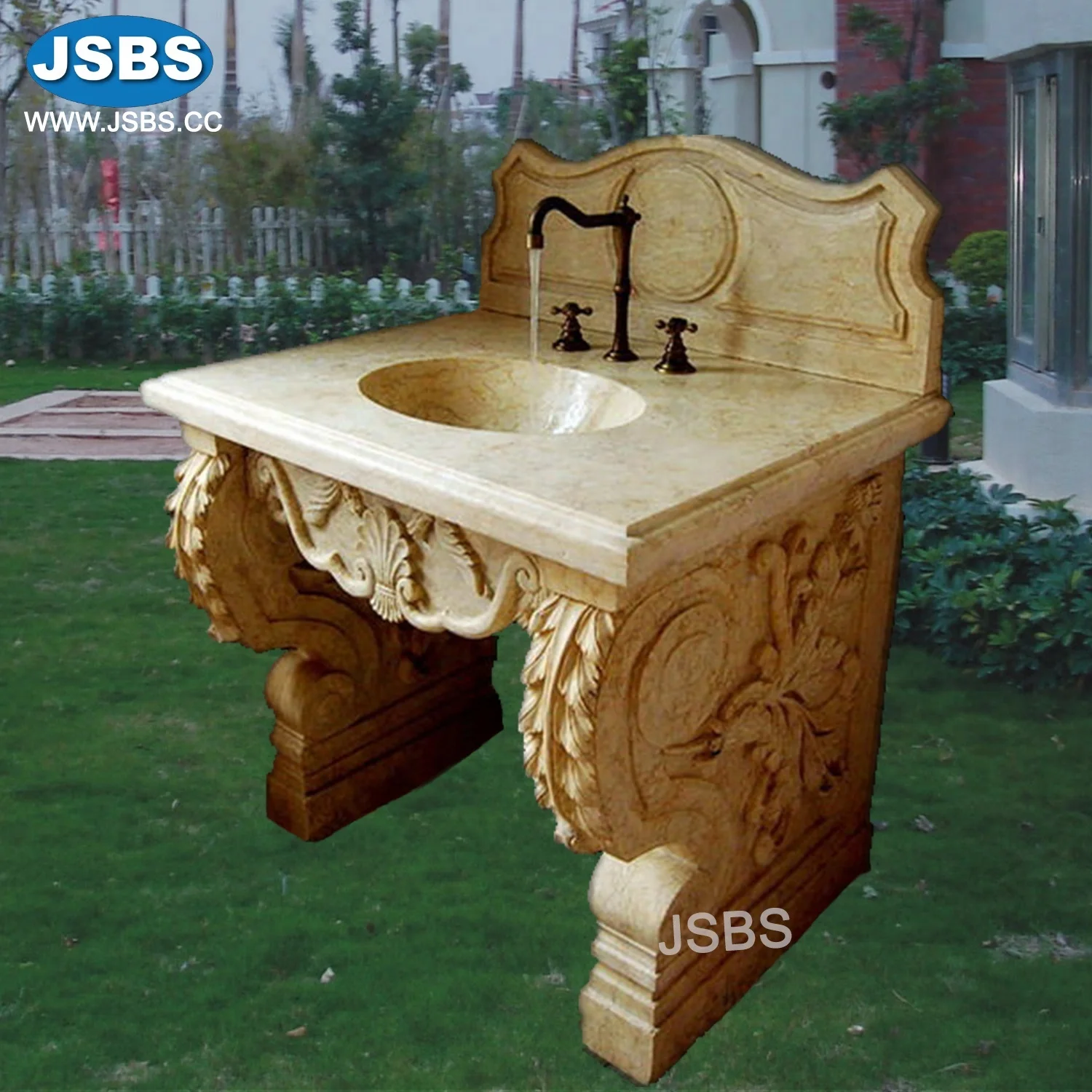 Outdoor Polished Garden Decorative Antique Marble Sinks Design