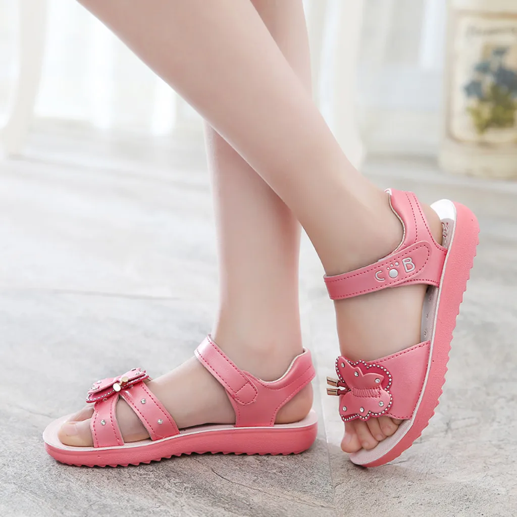 MALLOOM Summer Flower Sandals Children Girls Bohemian Casual Princess Flat Shoes
