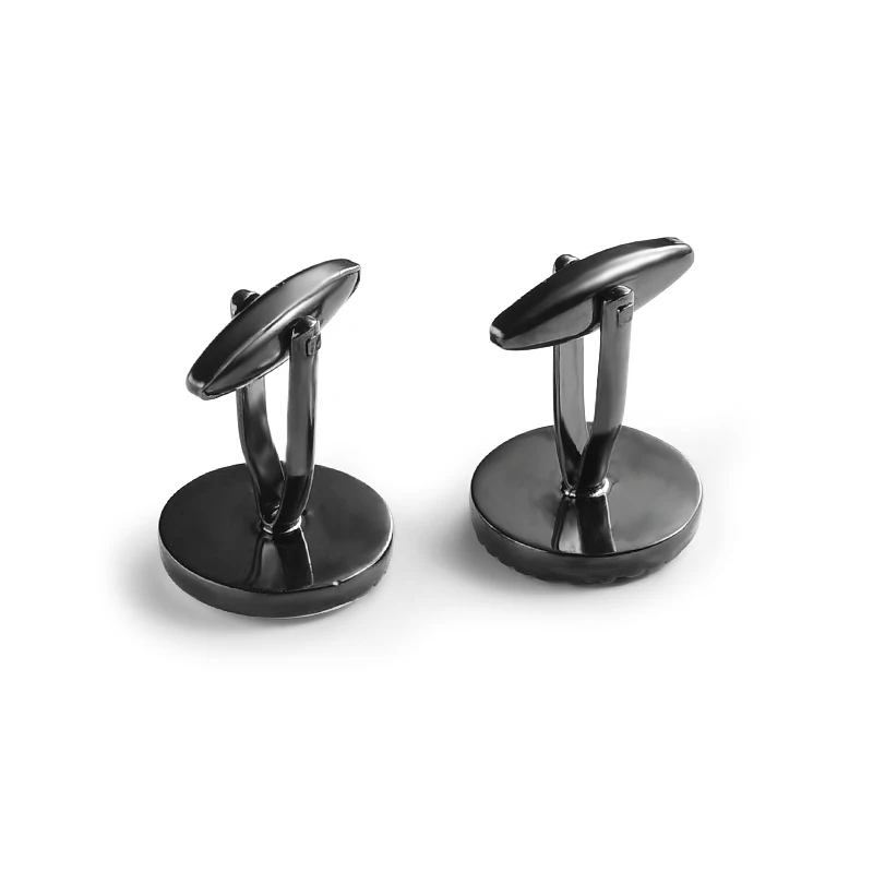 Высококачественные мужские черные металлические запонки, французские пуговицы для рубашек под заказ