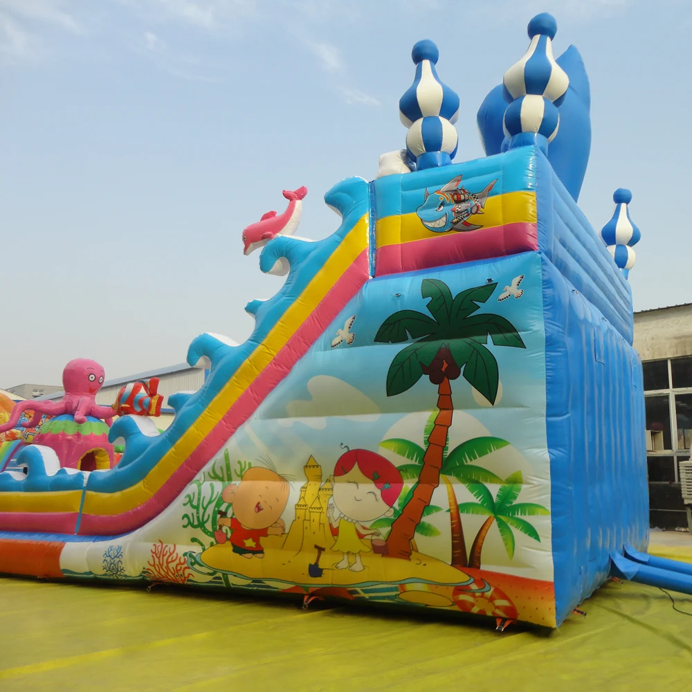 Commercial Large Ocean Jumping Bounce Castle Inflatable Bouncer Slides Inflatable Trampoline PVC
