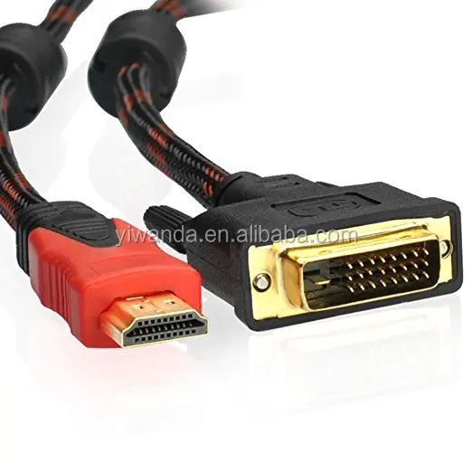 Позолоченный кабель HDMI-DVI, поворот DVI, HDMI HD линия, двунаправленная линия передачи, поддержка 3D 1080P