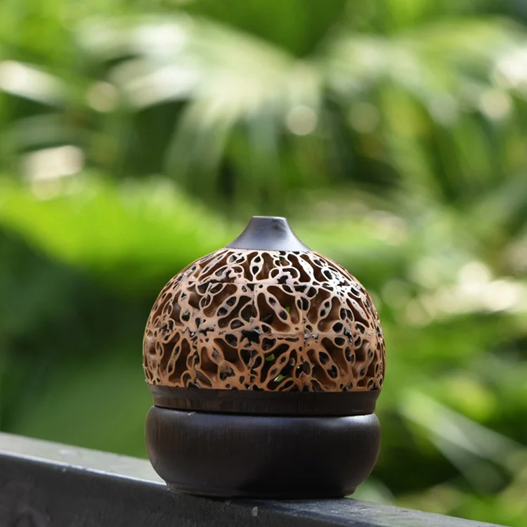 Custom classic wood  handmade incense burner with logo