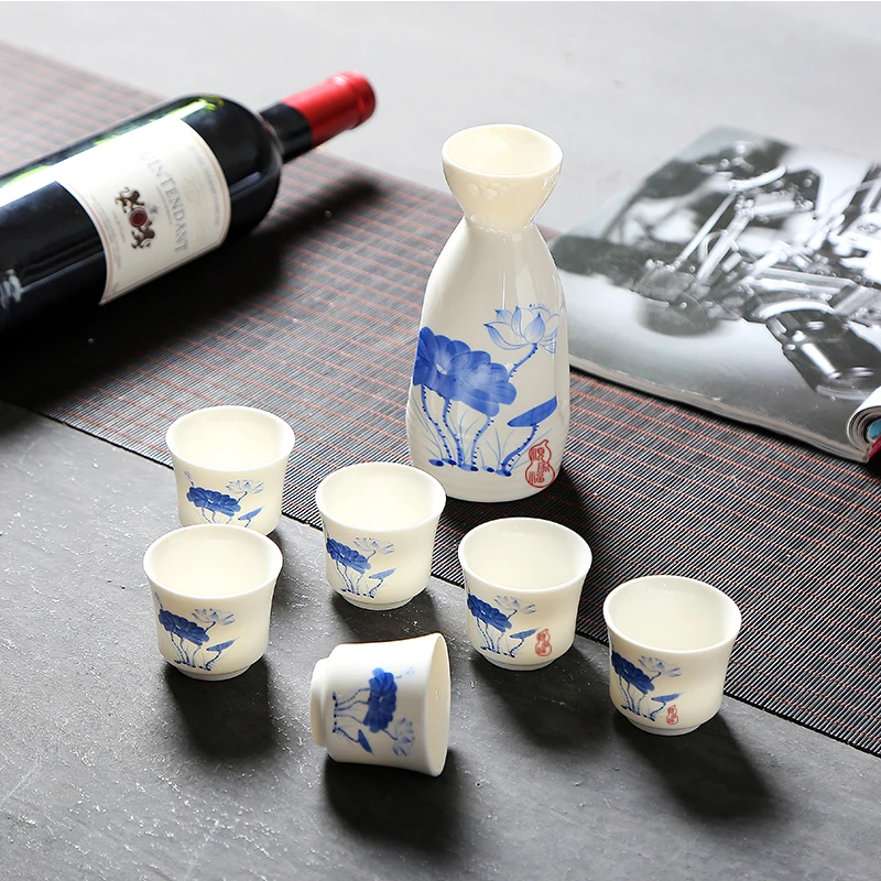 Customized Logo Ceramic Wine Set, Japanese Style Sake Set Gift