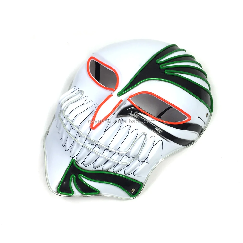 Anime Party Holiday Lights BLEACH Led Rope Tube Luminous Mask Neon EL Cold Light Vizards Kurosaki Ichigo Cosplay Accessory Mask