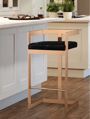 Black Velvet Counter Stool rose gold stainless steel frame bar stool with armrest