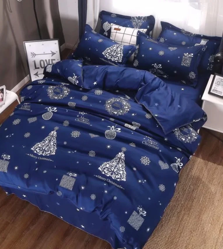 3 Piece home bedding comforter sets luxury- Home textile luxury satin patchwork quilt- Microfiber sheet set