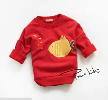 Bubble fish retails children baby girl Batwing sleeve thicken fleece cotton winter hoodies sweater Kids sweatshirt Hot