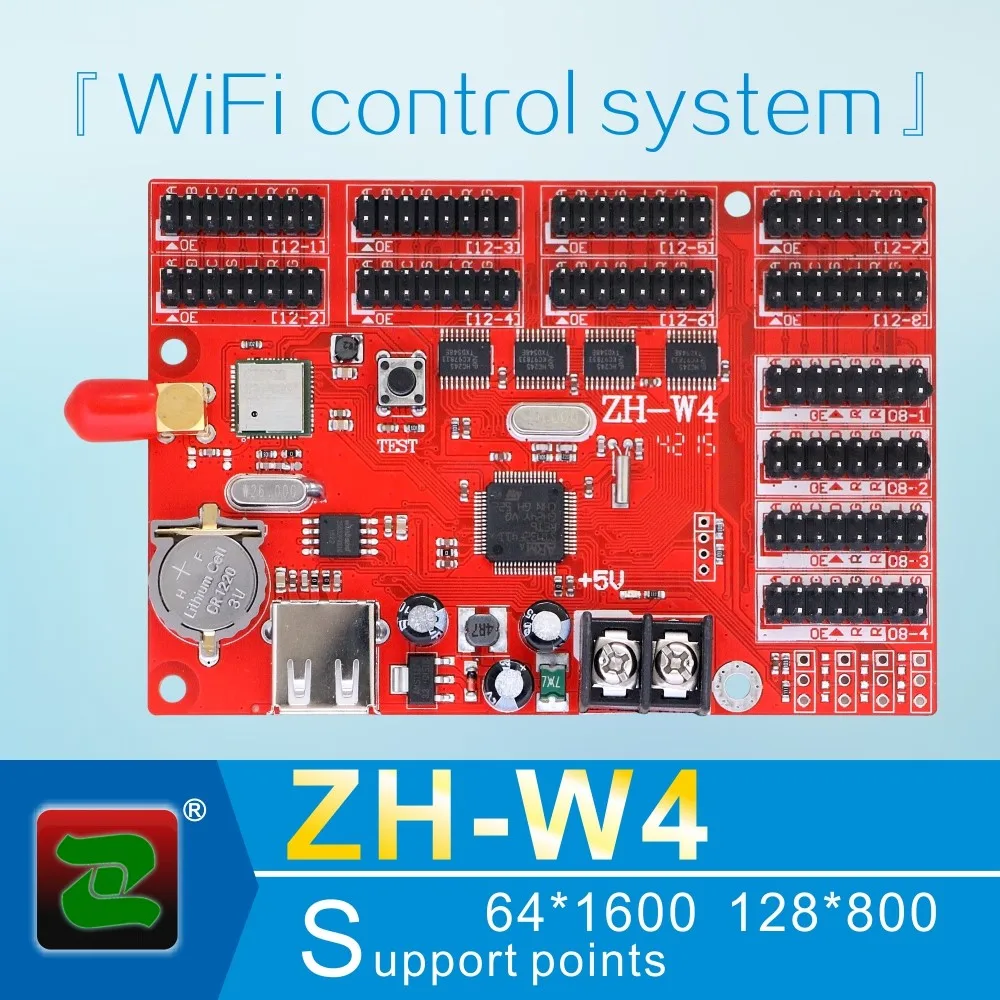 Zhonghang wireless rgb ZH-W4 led controller card for P10 rgb screen display