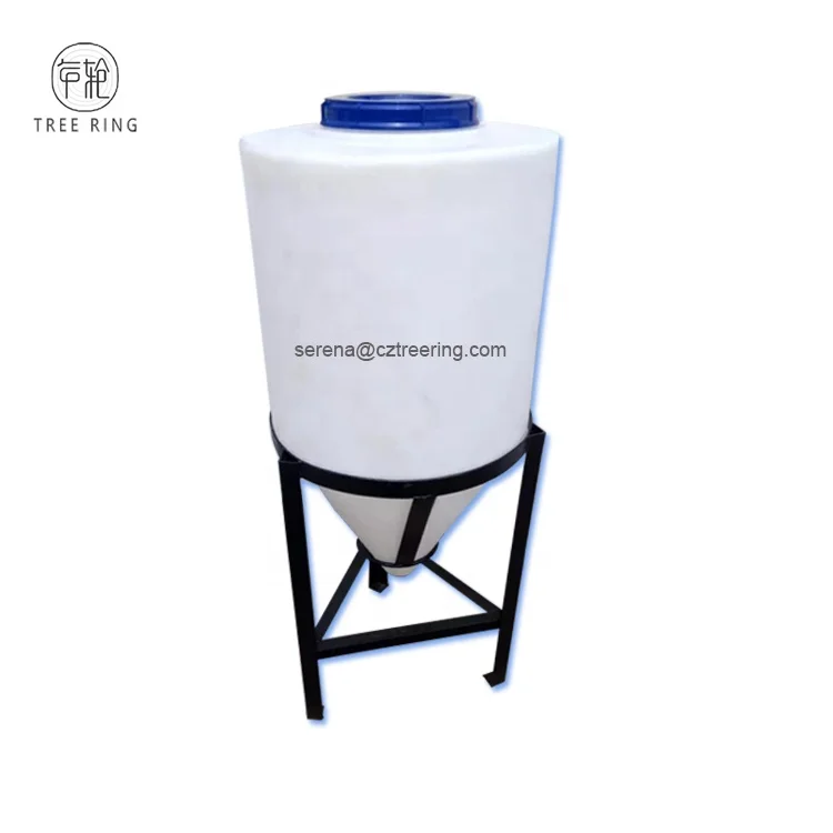Customized Rotomolding 100L Plastic Cone Bottom PE Dosing Tank For Beer Fermentation