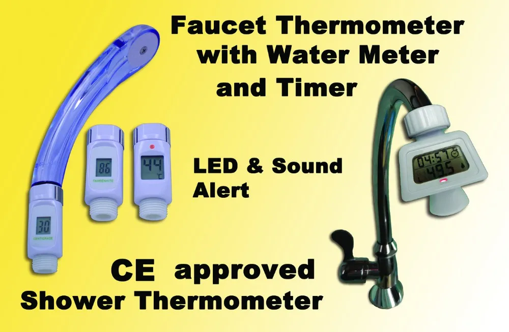 
waterproof CE ROHS approved digital bath shower thermometer 