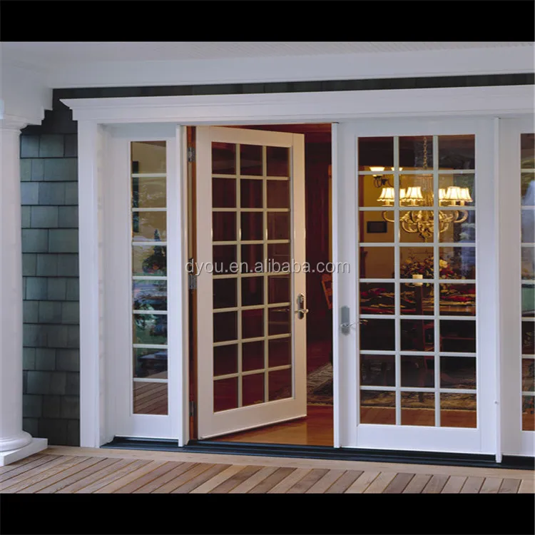 Entry Doors American Style Grill Design Tempered Glass Swing Aluminum Alloy Exterior European /australian Customized Finished