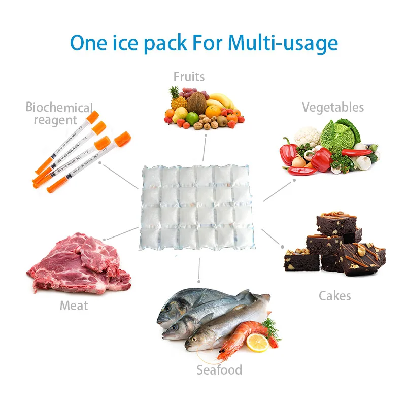 Reusable ice cube plastic bag Factory Price Plastic Ice Cube Pack Sheet For Food Delivery