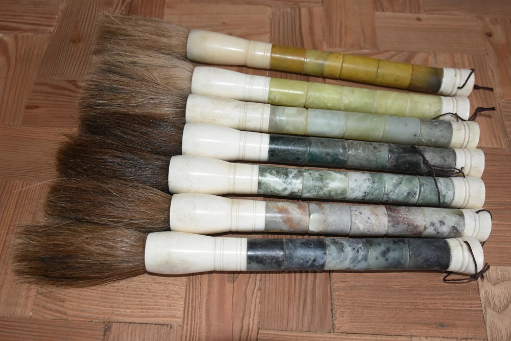 chinese home handcrafts decoration accessories new big calligraphy jade writing brush wholesale