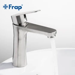 Frap new 304 stainless steel Brushed Basin Faucet Sink Mixer Taps Vanity Hot and Cold Water Mixer F1048