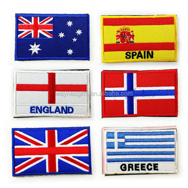 Нашивки с вышитым флагом страны для взрослых детей нашивки Австралия Испания Соединенное Королевство Греция зима весна лето