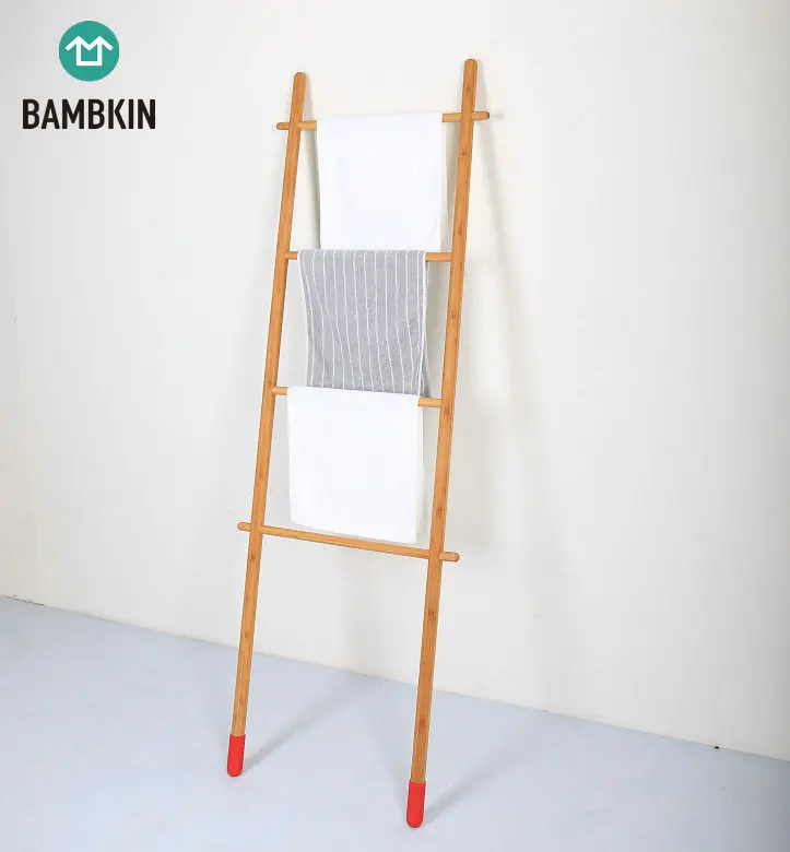 BAMBKIN Bathroom furniture bamboo towel rack towel ladder towel hanger