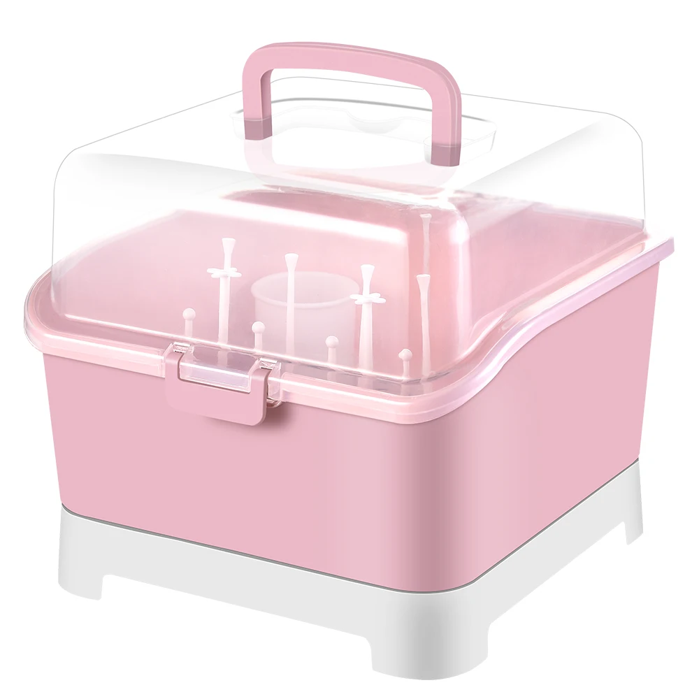 
High quality portable plastic baby milk feeding bottle storage box 