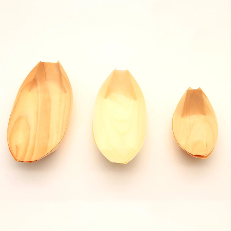 Eco Japanese Serving Plate Biodegradable Tray Disposable Bamboo Sushi Boat Plate Plate Dish Carton and Food Plastic Wood White