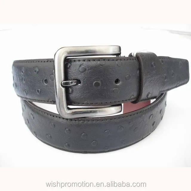 Genuine leather belt with automatic buckle