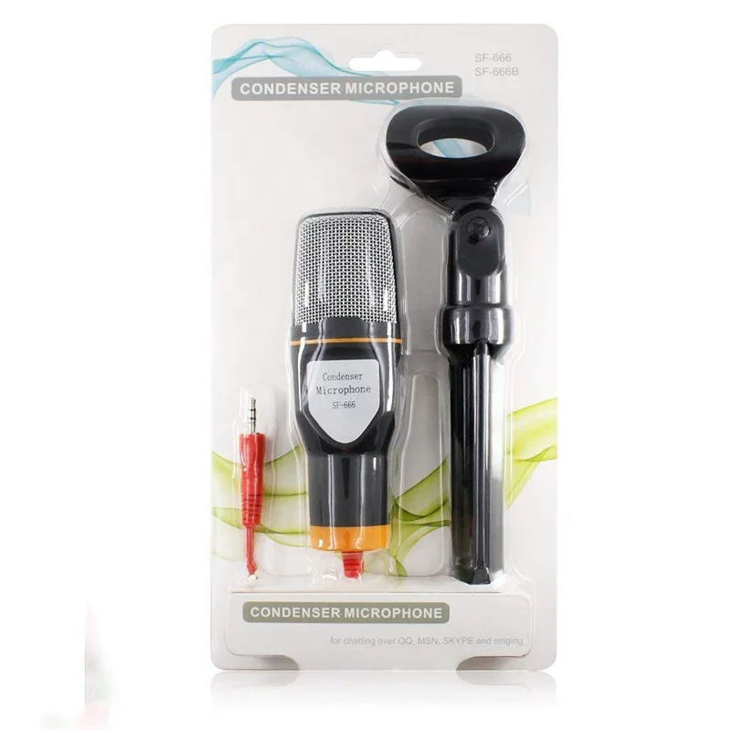 Компьютерный микрофон 3 5 мм проводной конденсаторный звуковой с амортизирующим креплением для записи телефона ПК ноутбука караоке