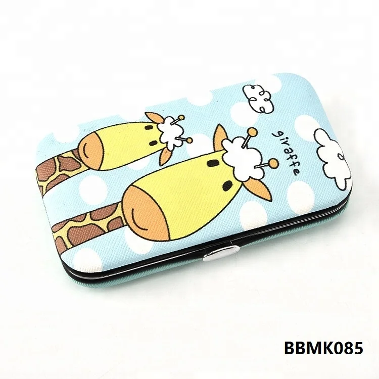 Newborn baby Girls Grooming Stainless Steel Mini Nail Care Tools Manicure Nail Play Gift Set with Ice Cream Case