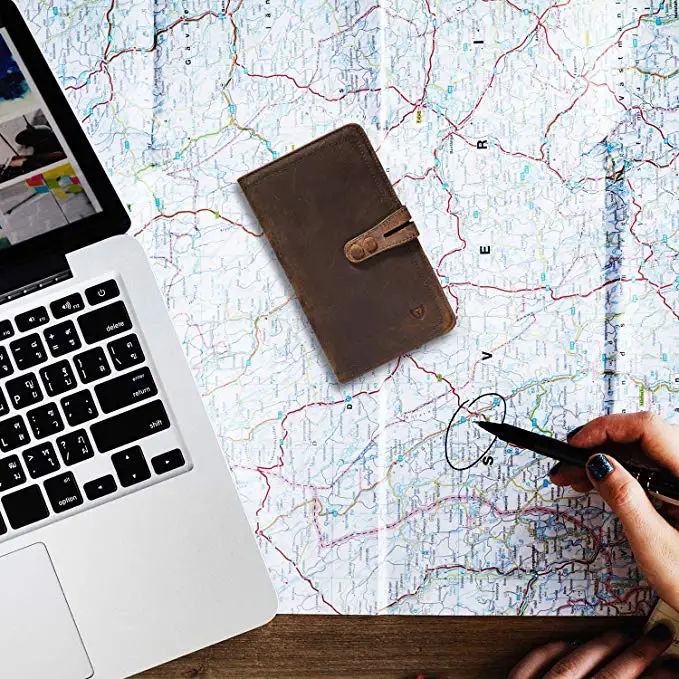 Genuine Leather passport cover leather travel document organizer wallet rfid Awesome Passport Wallet Credit Cards Holder