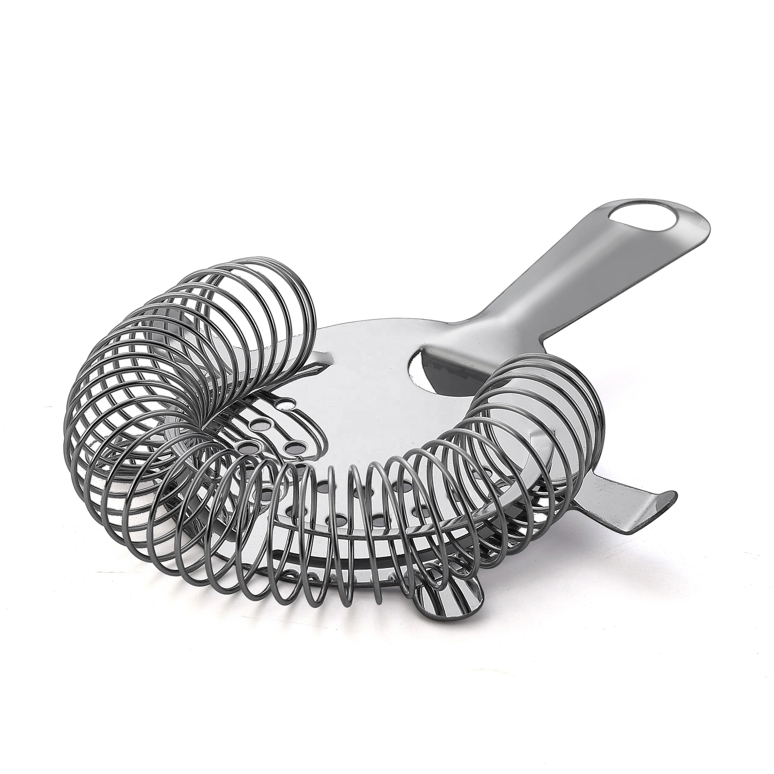 Stainless Steel Bar Cocktail Ice Strainer Metal Mesh Wire Spring Filter