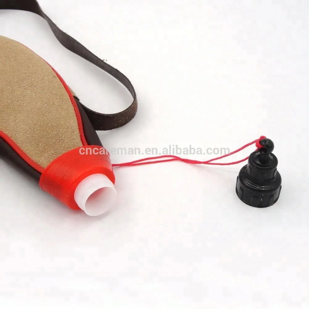 750ml Leather Bota Bag, Camping Hunting Gift Promotional Cheap Wineskins Mongolia Bottle w/Shoulder Strap & Soft Inner Bladder