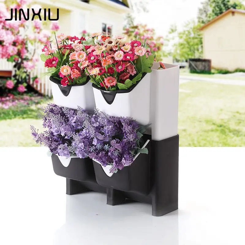 cheap colorful Garden decor Self Watering Vertical Seedling pots