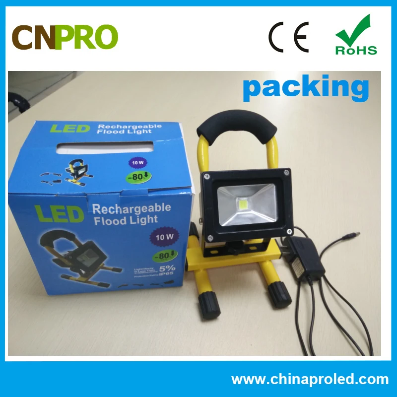 Высокое качество наружного использования 10 Вт перезаряжаемый светодиодный прожектор AC100-240V 2 года гарантии