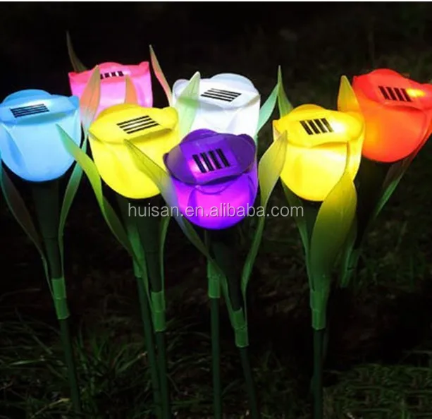 Hot sale Tulip lawn lamp LED outdoor lights solar garden light Tulip Landscape Flower Lamp Stake Lights