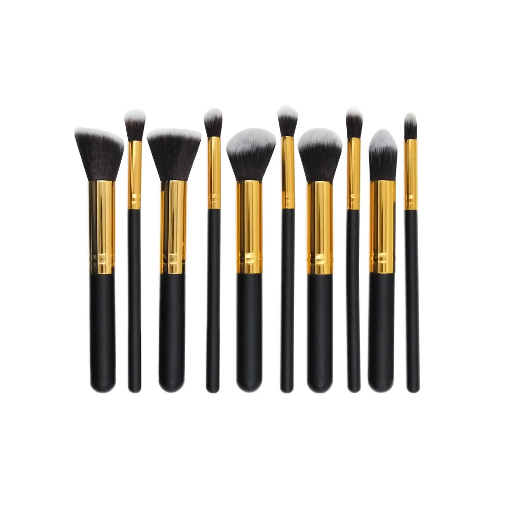 Barrel Cylinder Round 10 Piece Pieces Pcs 10pcs Makeup Brushes Brush Set