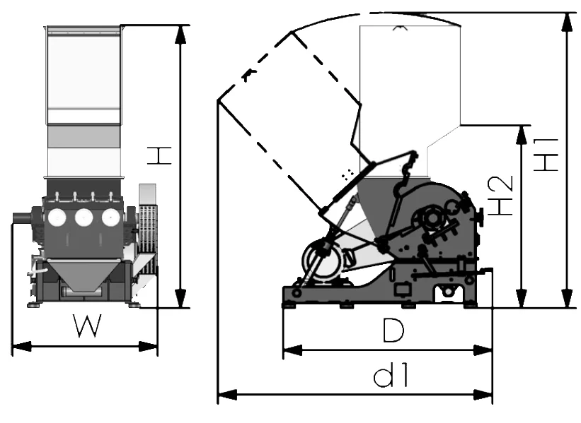Небольшая дробилка для пластика/гранулятор для литья под давлением