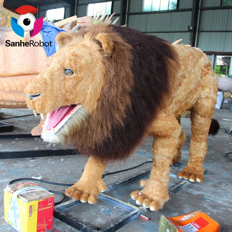 Factory Lion king statues fur life like kind mechanical and animatronic lion for sale