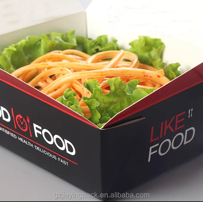 Take Out Rectangle Paper Chinese Noodle Lunch Box For Wholesale
