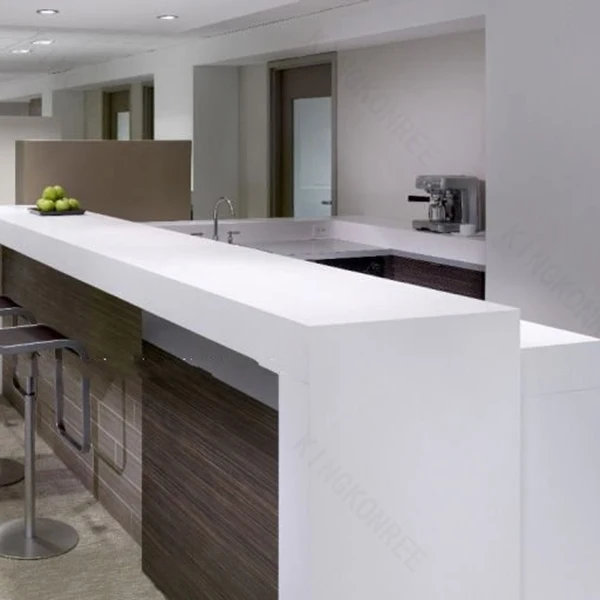 fashion round computer desk white curved reception desk