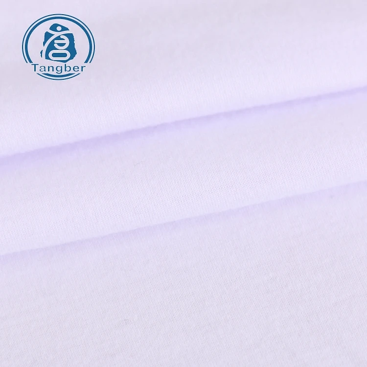 Plain white dying design Knitting Jersey 100% spun polyester cotton feel Fabric