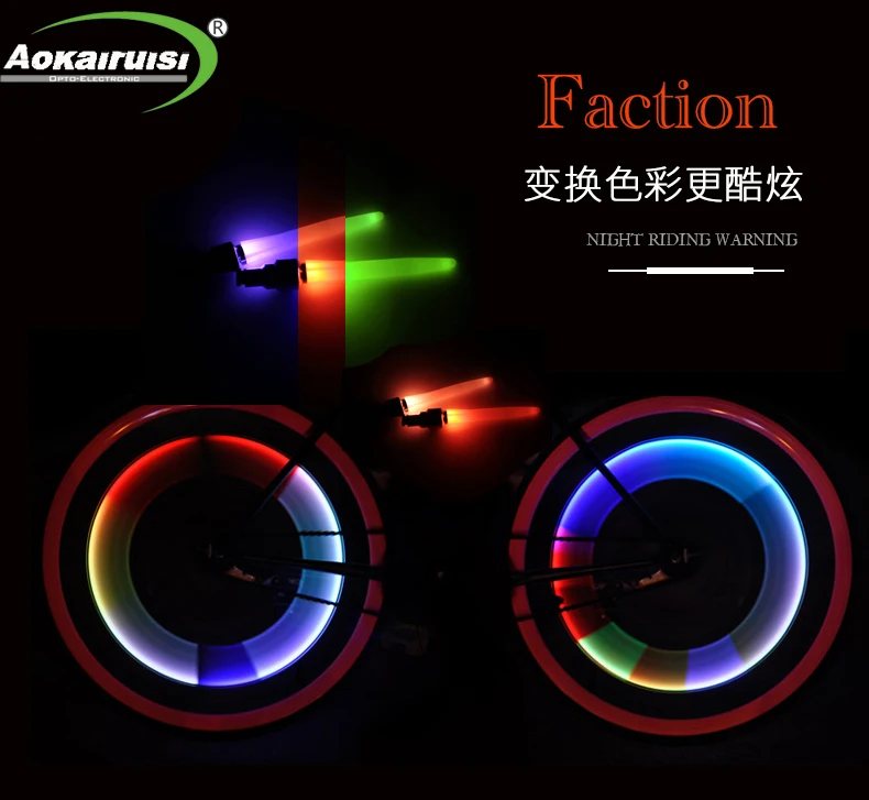 low price Bike Decoration led Wheel Valve Light colorful led  Bicycle Spoke Wheel Light