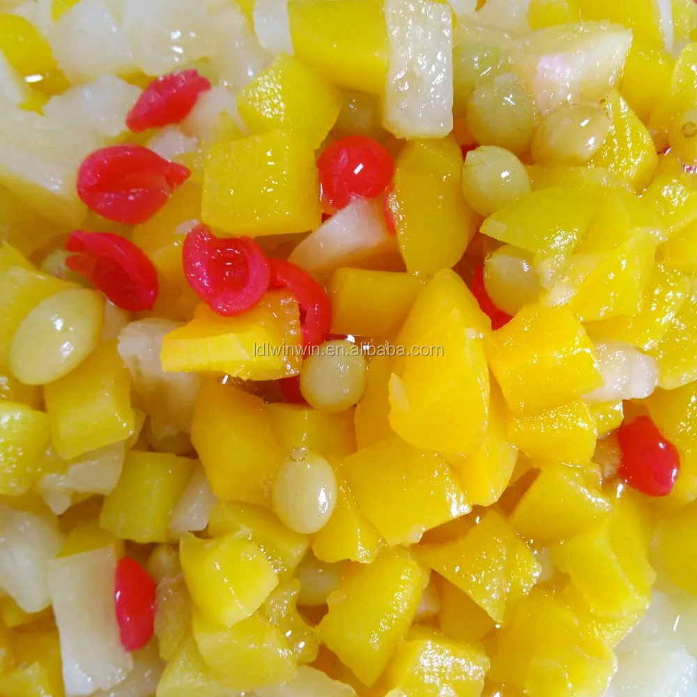 
Canned fruits cocktail in syrup 