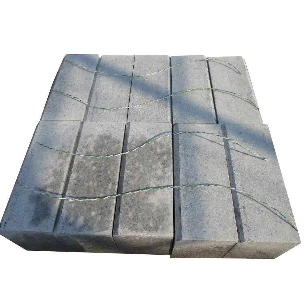 Chinese Cheap Natural Stone Grey Granite Kerbstone Granite Cut To Size Paving Stone For Driveway Pavers