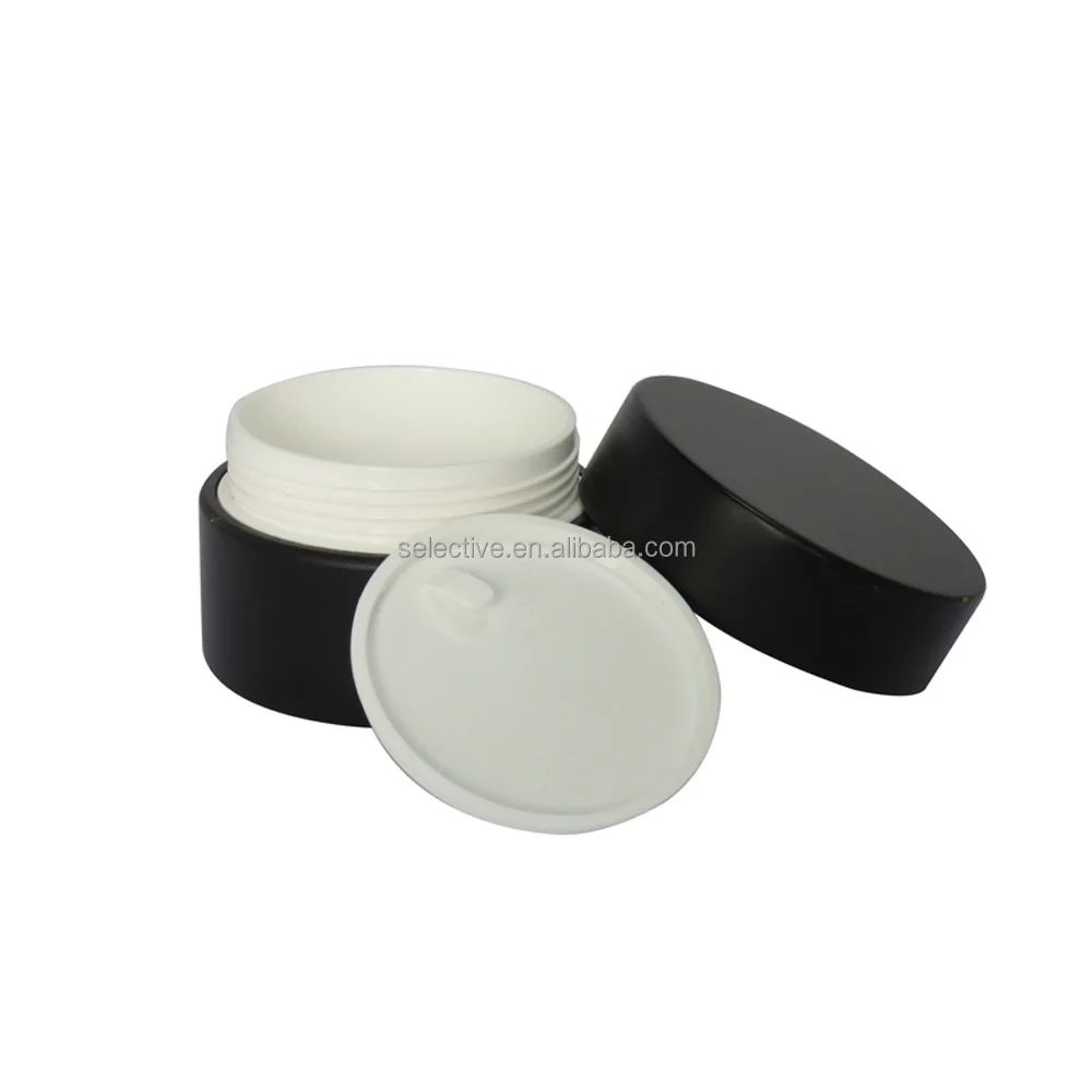 50g wooden packaging empty inner pp matte black cosmetic bamboo cream jars